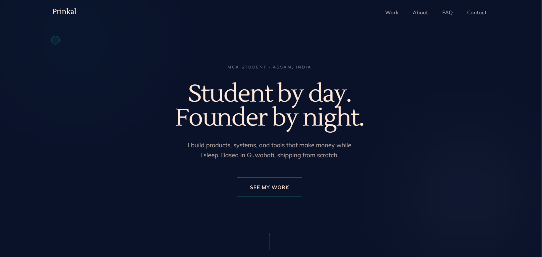 Prinkal Portfolio website screenshot